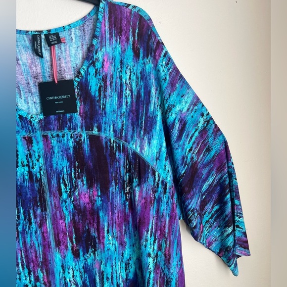 🫟Cynthia Rowley 🫟#Blue and Purple Tunic Top#WNT - Picture 3 of 6